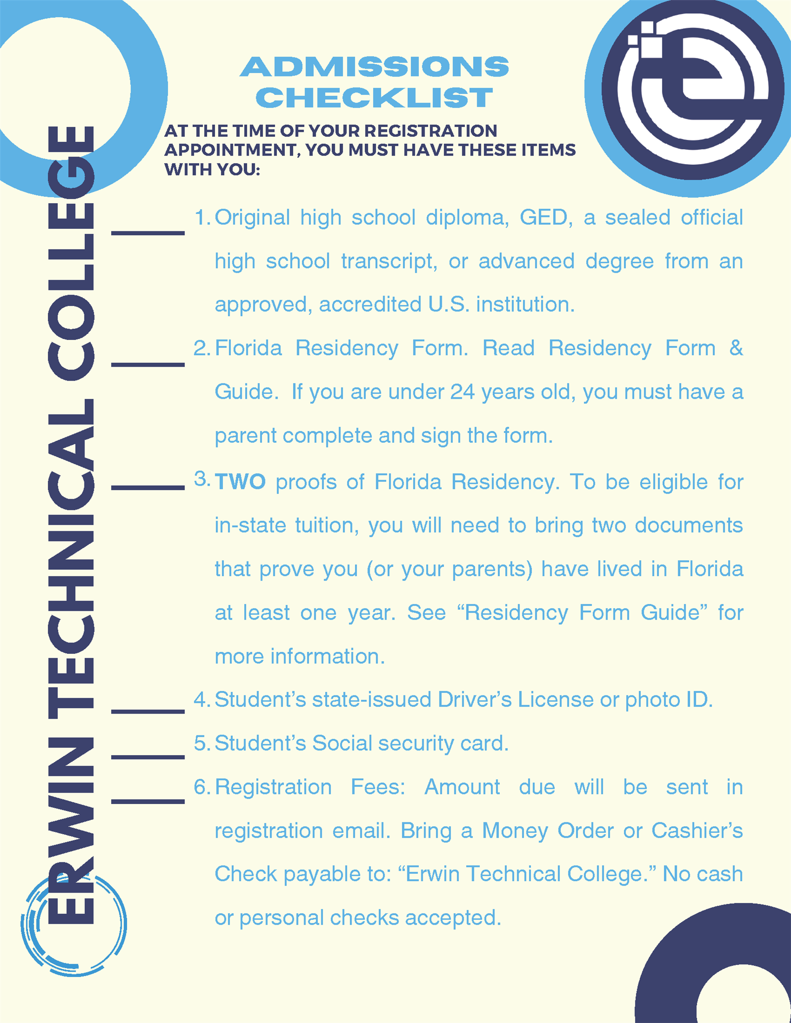 Admissions Checklist
